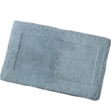 Imagem de Tapete de banho de algodão antiderrapante tapete de banho reversível macio absorvente lavável à máquina tapete de banho macio para banheiro, banheira, tapete de chuveiro macio e desgrenhado (verde)