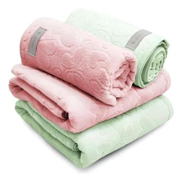 Imagem de Jogo de Toalhas 2 Banho e 2 Rosto 100% Algodão Döhler Romance Verde e 