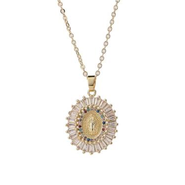 Imagem de Colar Com Medalhão Da Virgem Maria Salvação,Colar Com Moeda