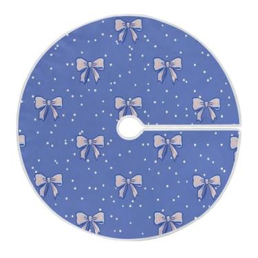 Imagem de Blueangle Saia de árvore de Natal com bolinhas azuis de 119,9 cm - poliéster macio e resistente a rugas, decoração de férias para festas de Natal, árvore festiva e decoração de casa (656)