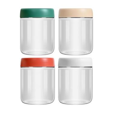 Imagem de Frascos para Overnight Oats | Organizador Hermético 450ml | Kit com 4 Potes Transparentes para Overnight Oats | para Salada, Molhos, Snacks, Cereais, Iogurte, Feijão e Armazenamento na