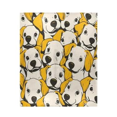 Imagem de Blueangle Cobertor fofo de cachorro amarelo super macio e quente, 127 x 152 cm, leve para todas as estações, aconchegante cobertor para cama, sofá, sofá, fácil de cuidar (67)