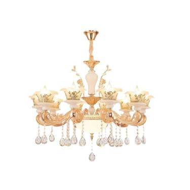 Imagem de Luminária pendente estilo europeu para sala de estar, luxuosa luminária de cristal para quarto, sala de jantar, villa minimalista, pacote para toda a casa, luminária suspensa (cabeça B-10)