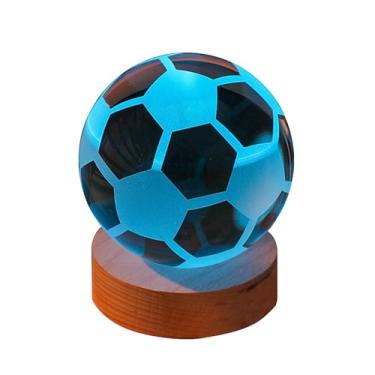 Imagem de Fafeicy Luz de Bola de Cristal 3D, Lâmpada de Bola de Cristal Gradiente Colorida Com Base de Madeira para Decoração de Quarto e Mesa (#4)