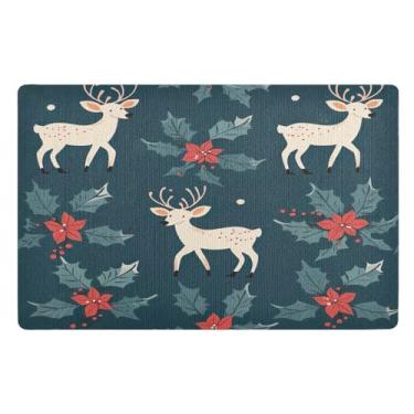 Imagem de STAYTOP Tapete de porta de veado de Natal para entrada externa 81 x 50 cm, tapete de boas-vindas ao ar livre/interno, tapetes de banho fofos, capacho frontal antiderrapante para entrada, pátio, áreas