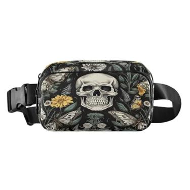 Imagem de CEBUGI Pochetes de caminhada para homens e mulheres, pochete vintage floral resistente à água com cinto ajustável para treino, viagem, corrida