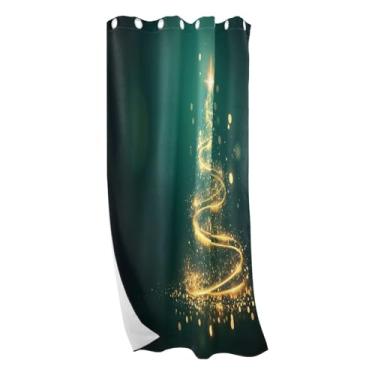Imagem de CEBUGI Cortinas blackout de árvore de Natal para quarto, sala de estar, painéis de cortina de janela com isolamento térmico (1 painel, 132 cm L x 213 cm C)
