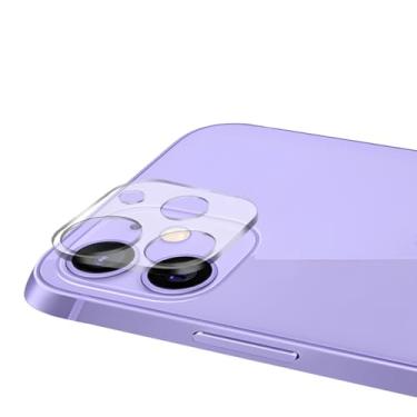 Imagem de Pacote com 1 protetor de lente de câmera para iPhone 11 e iPhone 12 Mini, Ultra HD, vidro temperado, dureza 9H, antiarranhões, compatível com capas, fácil de instalar [Sem afetar fotos noturnas]