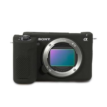 Imagem de STSEETOP Capa de câmera para Sony ZV-E1 – Capa protetora de silicone DSLR, gaiola destacável, à prova de choque, à prova de poeira (preto)