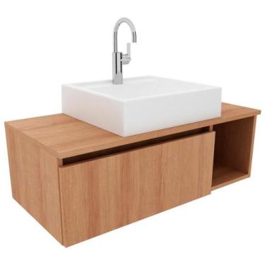 Imagem de Gabinete Com Cuba Para Banheiro Bn3600x01 Amendoa - TECNO MOBILI