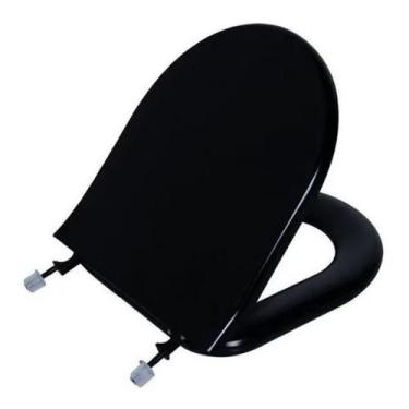 Imagem de Assento Sanitário Calypso Preto Tampa para Vaso Incepa Almofadado - AS