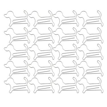 Imagem de Mini clipe de papel de ferro em forma de cachorro, arquivo de marcadores, clipe para caderno, material de escritório, prata, 20 peças para organização de mesa e amantes de cães