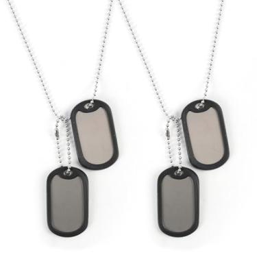 Imagem de Nextpal Etiquetas de cachorro personalizadas de 2 peças, etiquetas de aço inoxidável para cães do exército, conjunto militar adequado para amantes de animais, acessórios de cosplay estilo fashion para