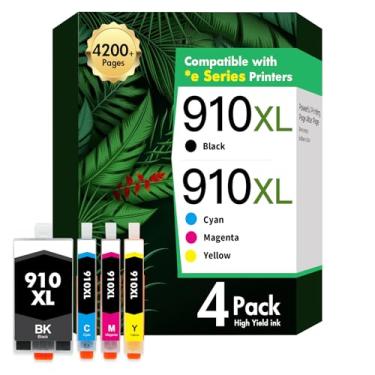 Imagem de Cartuchos de tinta de substituição 910XL 910 8015e 8025e para HP Ink 910XL, preto e colorido, pacote combo OfficeJet Pro 8015e 8025e 8020 8028e 8035e 8010 8034e 8020e 8025 8030 8028 8028 Impressora