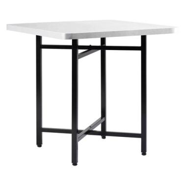 Imagem de Mesa de Jantar Dobrável Quadrada 86x86cm com Base de Aço Pop - Prima D