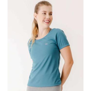 Imagem de Blusa Feminina Fitness Básica Marisa Azul-54014, Azul, GG