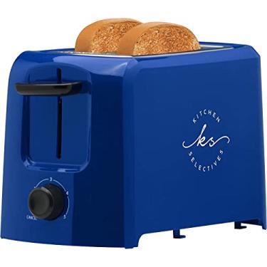Imagem de Kitchen Selectives Torradeira De 2 Fatias Marcas Selecionadas - Pão E Bagel Premium Com Controle Escurecimento, Aberturas Largas, Elétrica Enrolador Cabo, Azul Cobalto