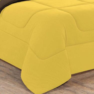 Imagem de Edredom Malha 100% Algodão Gran Moratta 1 Peça Casal - Amarelo/Marrom