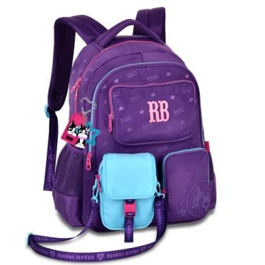 Imagem de Mochila rebecca bonbon de costas 17,5 ref rb26223, ROXO, 17