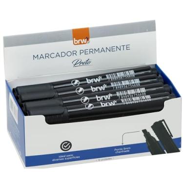 Imagem de BRW Pincel Atômico Permanente Preto ponta chanfrada BRW 12un