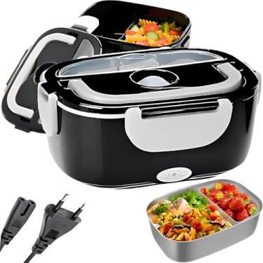 Imagem de Marmita Elétrica Portátil 1,5L com Aquecimento Rápido e Tampa com Trava – Duas Divisórias Internas Removíveis – BiVolt 110V/220V – Ideal para Casa, Trabalho e Escritório