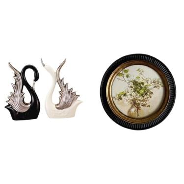 Imagem de Whtkoph Elegante Escultura de Cisne em Cerâmica E Porta-retratos em Resina Estilo Europeu com, Ideal para Prateleiras Decorativas E Decoração de Casa P