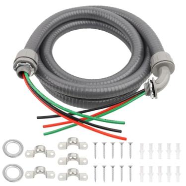 Imagem de Kit de montagem de chicote CA de 1,2 cm, conduíte elétrico não metálico com fio THHN calibre 10/3 para aquecedor, ar-condicionado, temporizador, mini sistema de divisão
