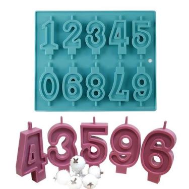 Imagem de Molde De Silicone Para Velas De Aniversário Em Números Árabes 3D Para 