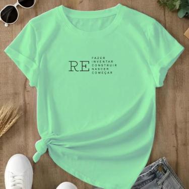 Imagem de Camiseta Refazer estampada Personalizada Fofa Delicada Superação Recom