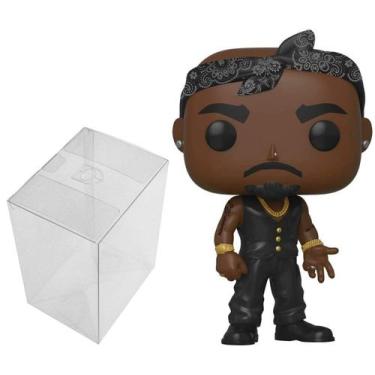 Imagem de Boneco de vinil Funko Pop! Rocks Tupac Shakur com PopShield