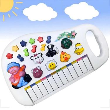 Imagem de Teclado Musical Infantil Fazendinha Brinquedo Educativo Presente Para 