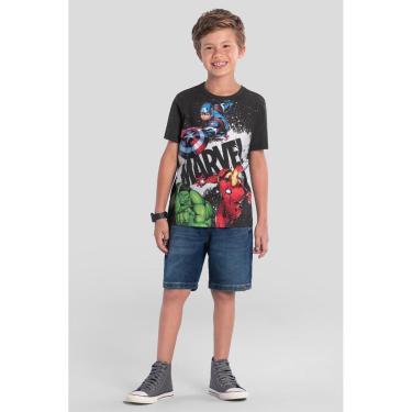 Imagem de Camiseta Metalizada Infantil Menino Dos Vingadores Brandili-Masculino