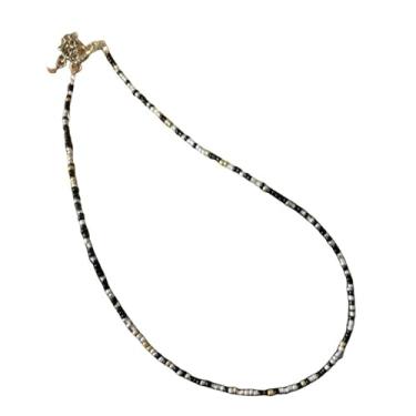 Imagem de TINCOLIA Colar colorido feito à mão com contas étnicas, gargantilha, corrente boêmia com joias