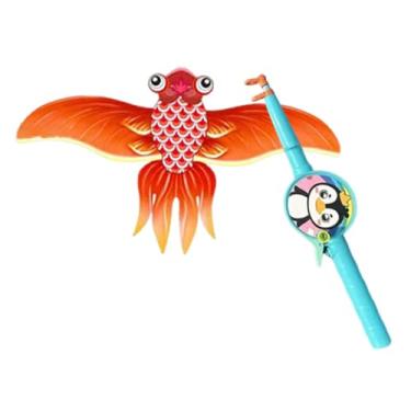 Imagem de Dynwave Pipa de brinquedo para crianças, brinquedo inovador para diversão ao ar livre na praia, ideal para passeios de verão, parques infantis, piqueniques e, Peixe Dourado