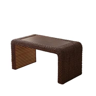Imagem de Mesa central de vime mesa de centro casa de família pequena mesa de café sala de estar mesa de chá varanda janela baía mesa de centro mesa de centro mesa de quarto (grande)