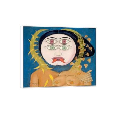 Imagem de Victor Brauner Famosa pintura em tela de arte de parede pronta para pendurar sem título 15 imagens em moldura branca para decoração de sala de estar 50 x 60 cm 20 x 24 pol