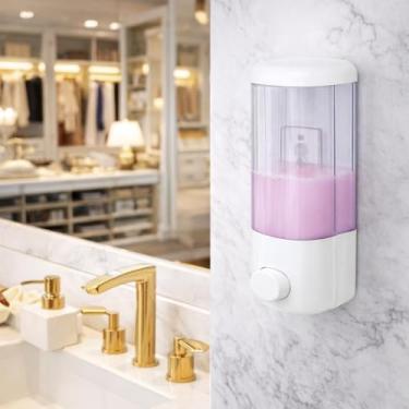 Imagem de Dispenser Sabonete Líquido Álcool Gel com Ventosa 500ml Dispensador Cozinha Banheiro Restaurante