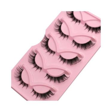 Imagem de Cílios Postiços Cat Eye De Visón Sintético Veltrinay Com Faixa Transpa