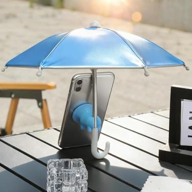 Imagem de Suporte para guarda-sol para telefone – Capô de guarda-chuva ajustável para telefones de 4 a 10 polegadas, capa solar portátil de viagem com protetor de tela antirreflexo e suporte de tripé, suporte