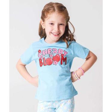 Imagem de Camiseta Infantil Estampa Cereja Marisa Tam 4 a 10 Azu-74128, Azul, 10