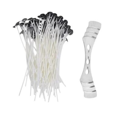 Imagem de Conjunto De 103 Pavios De Algodão Encerado Para Velas Com Suporte, Sup