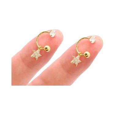 Imagem de Brincos Femininos De Aço Inoxidável Com Pingente De Coração E Cruz, Ar