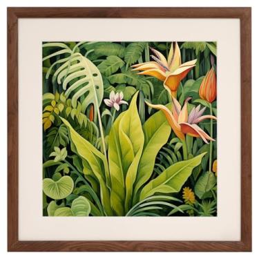 Imagem de Zibrelte Porta-retrato de madeira de carvalho marrom 50 x 50 cm - fosco para fotos, pôsteres ou impressões de 40,6 x 40,6 cm, moldura grande para pôster de parede para galeria