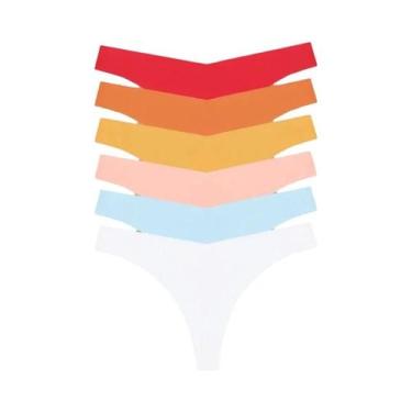 Imagem de Calcinhas Ultra Finas Sem Costura Para Mulheres, 6PCS, G-String Com Ci