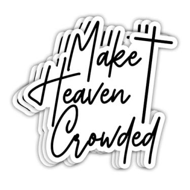 Imagem de MAIANEY Adesivo Make Heaven Crowded (3 peças) Adesivos Cristãos Inspiradores Fé Religiosa Verso da Bíblia Presentes Positivos Decorações para Garrafa de Água Laptop Tumbler Scrapbook Diário Janela de
