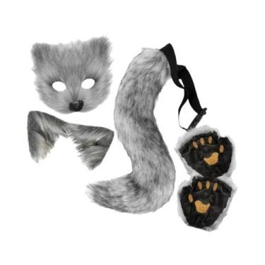 Imagem de Conjunto De Fantasia De Raposa Para Adultos Com 4 Peças: Máscara, Luva