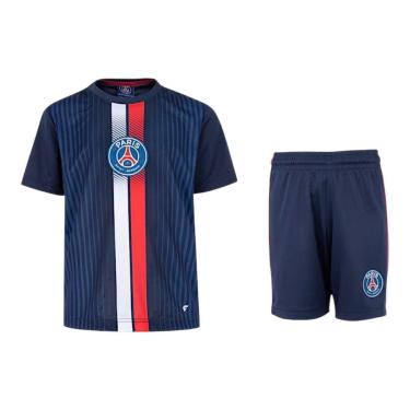 Imagem de Kit Camisa e Calção Braziline Mini Craque PSG Infantil-Unissex
