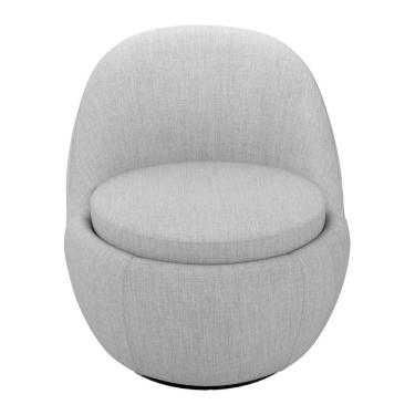 Imagem de Kit 02 Poltronas Orgânicas Living Memphis Base Giratória Linho Cinza Claro - Desk Design