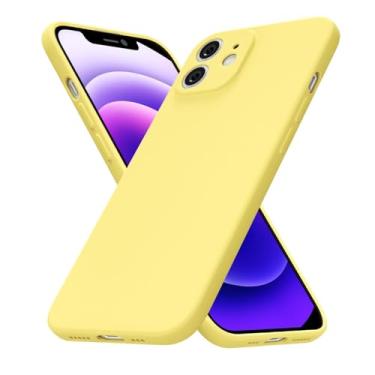 Imagem de uvcoat Capa de silicone para iPhone 12 Mini, capa fina de gel de borracha macia para mulheres e meninas, linda capa de telefone TPU fosco com proteção total da câmera, design simples minimalista