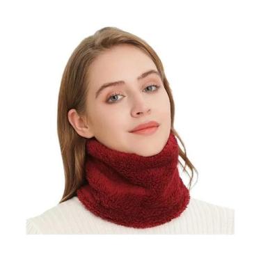 Imagem de Cachecol Feminino De Inverno Corta-Vento De Pelúcia, Gola Tubular De C